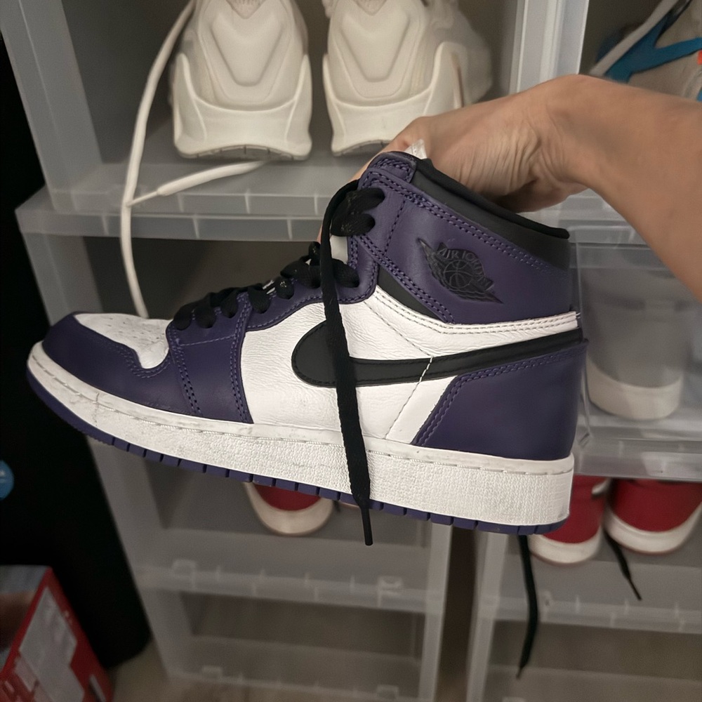 Nike Purple and White High-Top Sneakers